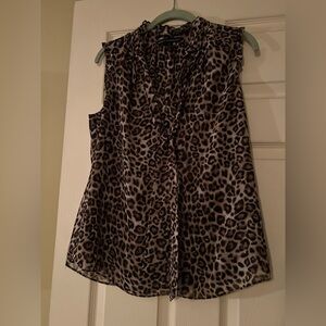 White House Black Market Animal Print Top